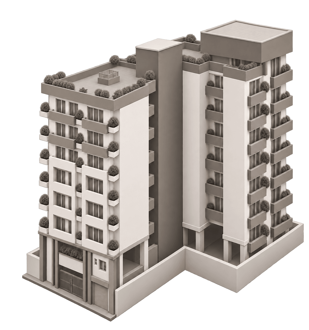 Classic 1 isometric building illustration